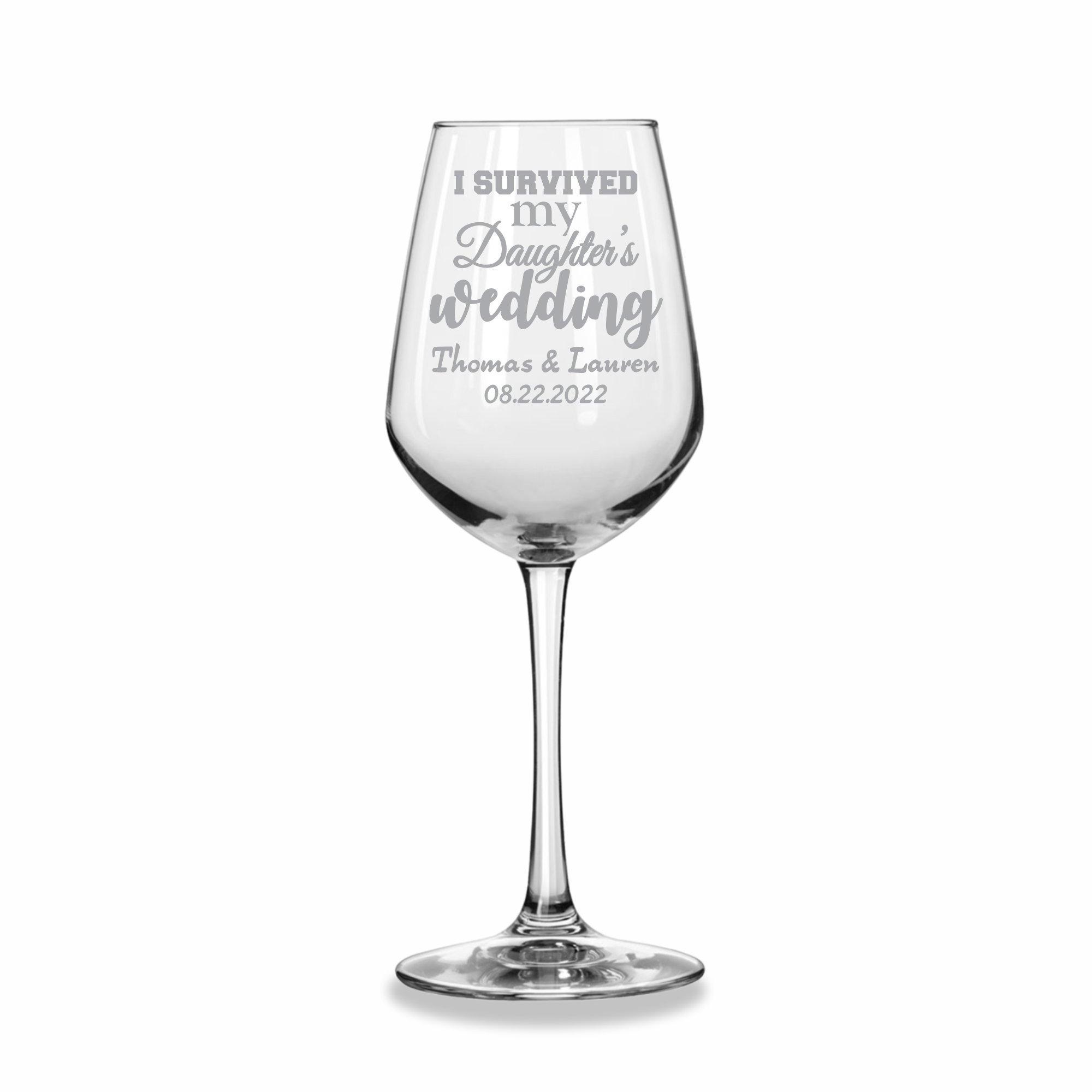 I Survived | Personalized 12.5oz Wine Glass